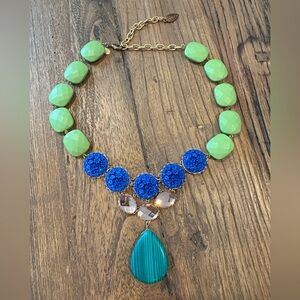 Anthropologie Green and Blue Statement Necklace